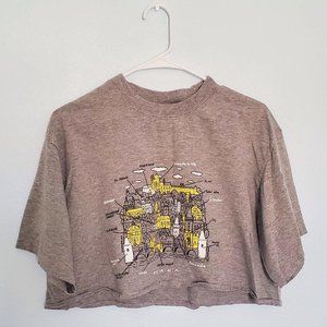 No brand cropped t-shirt, grey